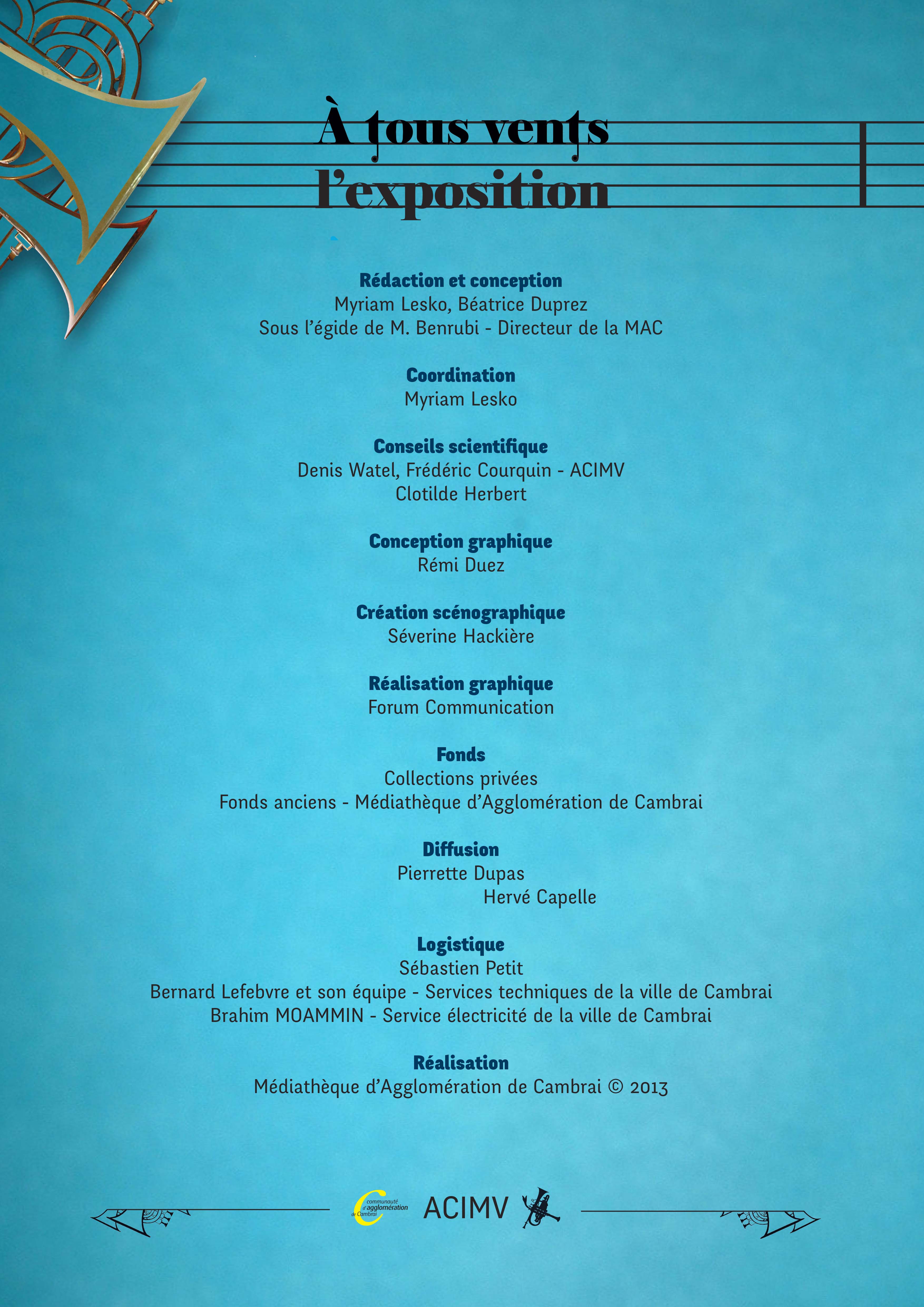 Panneaux de crédits